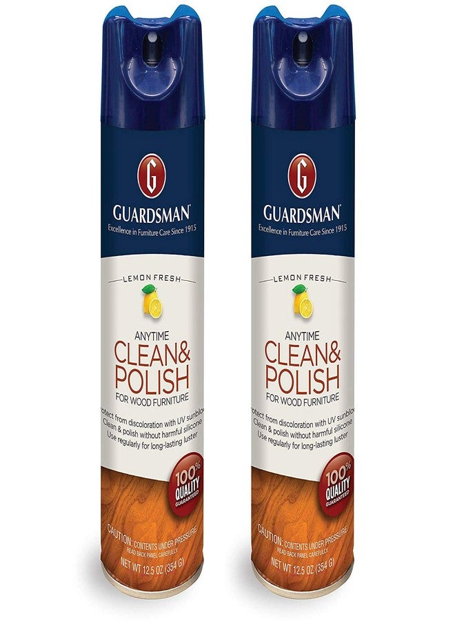 Guardsman Clean & Polish For Wood Furniture - Lemon Fresh - 12.5 oz - Silicone Free, UV Protection - 2 Pack - Image 1